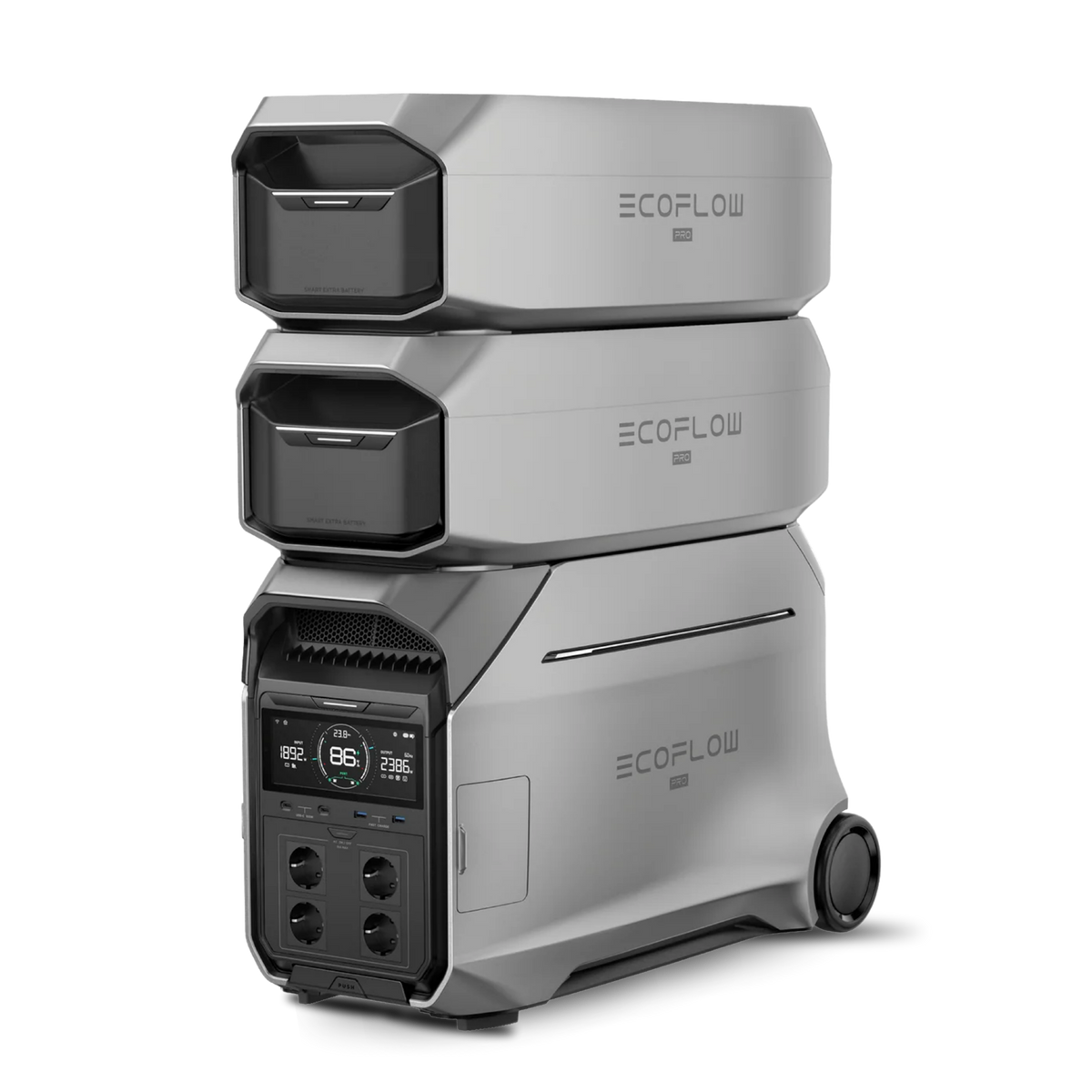 Estación de energía portátil EcoFlow DELTA Pro 3 4096 Wh 4000 W + 2 x batería adicional de 4096 Wh · 12 kWh