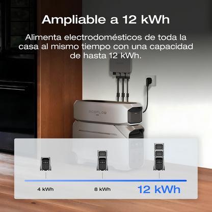 Estación de energía portátil EcoFlow DELTA Pro 3 4096 Wh 4000 W + batería adicional de 4096 Wh · 8,19 kWh