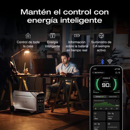 Estación de energía portátil EcoFlow DELTA Pro 3 4096 Wh 4000 W + batería adicional de 4096 Wh · 8,19 kWh