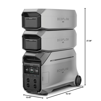 Estación de energía portátil EcoFlow DELTA Pro 3 4096 Wh 4000 W + 2 x batería adicional de 4096 Wh · 12 kWh
