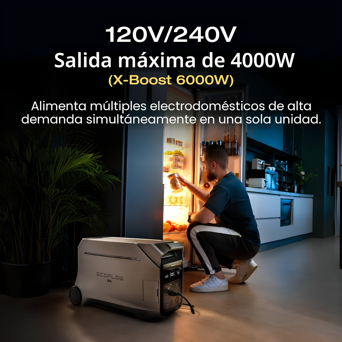 Estación de energía portátil EcoFlow DELTA Pro 3 4096 Wh 4000 W + 2 x batería adicional de 4096 Wh · 12 kWh