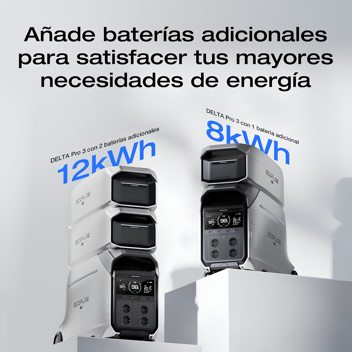 Estación de energía portátil EcoFlow DELTA Pro 3 4096 Wh 4000 W + 2 x batería adicional de 4096 Wh · 12 kWh