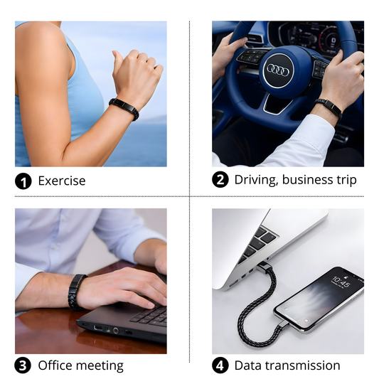 Pulsera Cargador USB 3 en 1 de Cuero