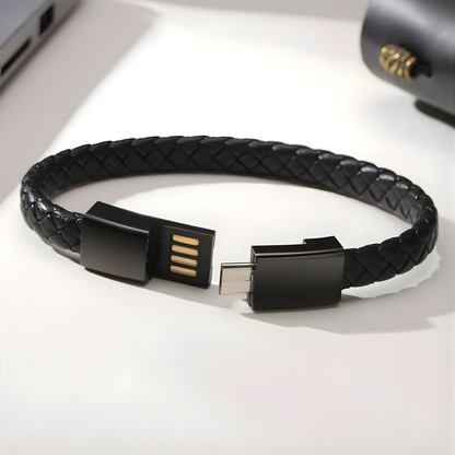 Pulsera Cargador USB 3 en 1 de Cuero